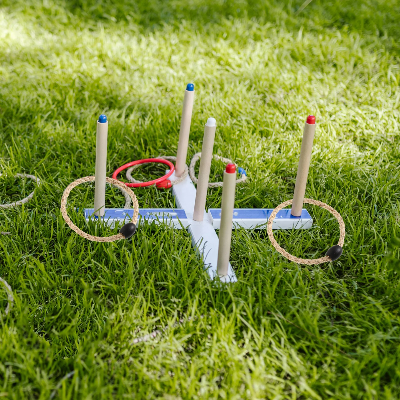 

12Pcs Outdoor Toss Game Rope Toss Toys Flax Rope Garden Lawn Beach Tossing Game Set for Adults Kids