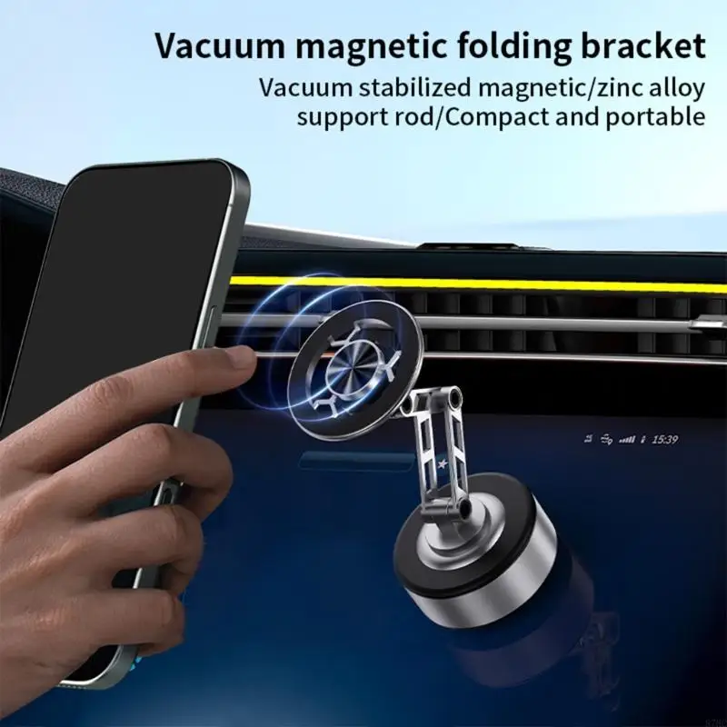 

87HC Phone Holder Bracket Stand Rack 360 Degree Rotation Powerful Magnets for Car Mount Strong Grip Vacuum Suction Attachment
