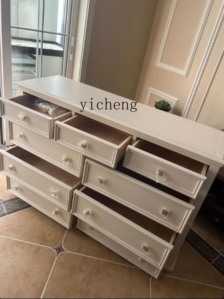 

Wall Drawer Storage Cabinet American Style Solid Wood Cabinet Living Room Five-Seven Chest Bedroom Storage Cabinet