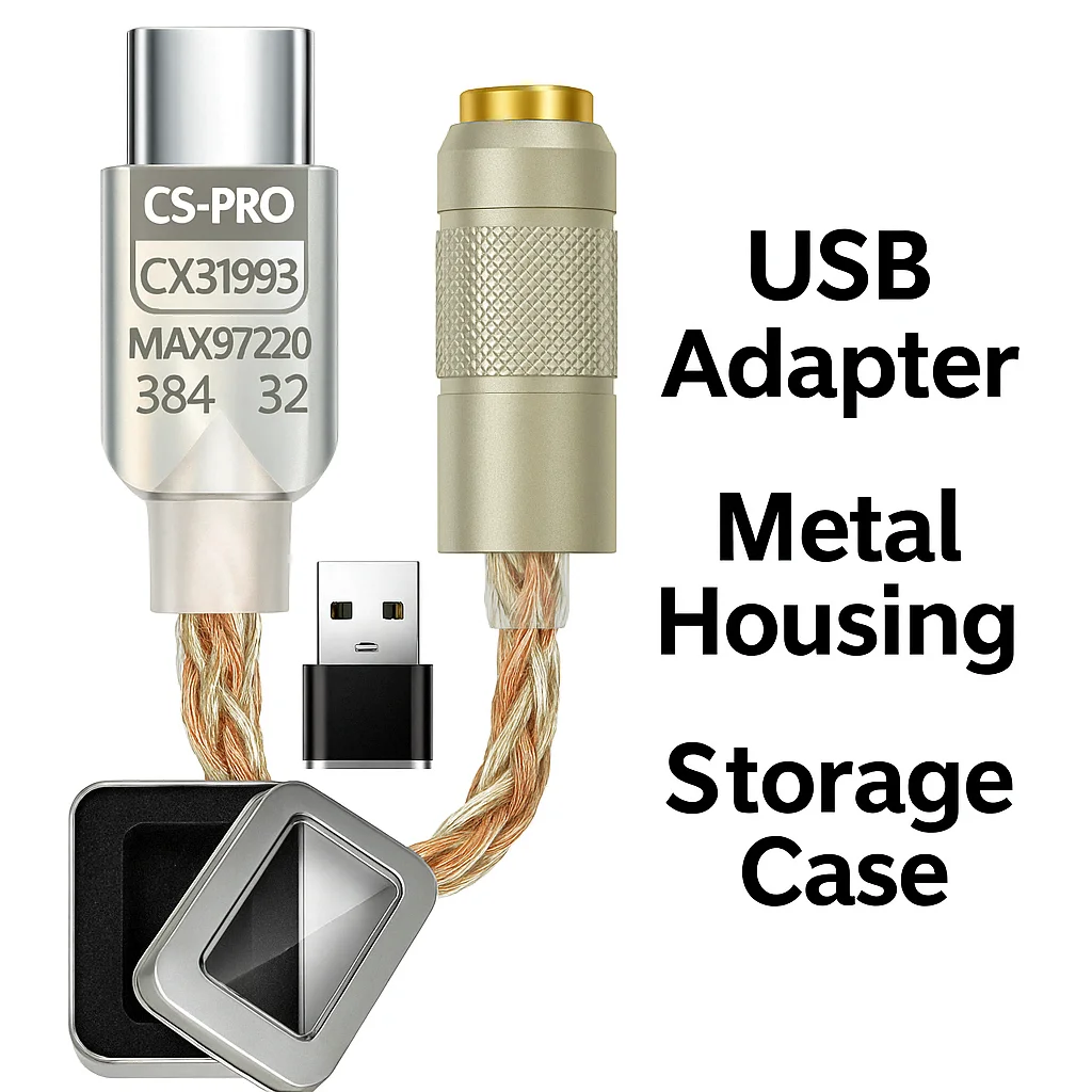 Adapter słuchawkowy DAC typu C do 3,5 mm CX31993 MAX97220 Podwójny kabel wzmacniacza chipowego do komputera z systemem Android HiFi Audio DSD 384 kHz 32-bitowy — zdjęcie produktu 4