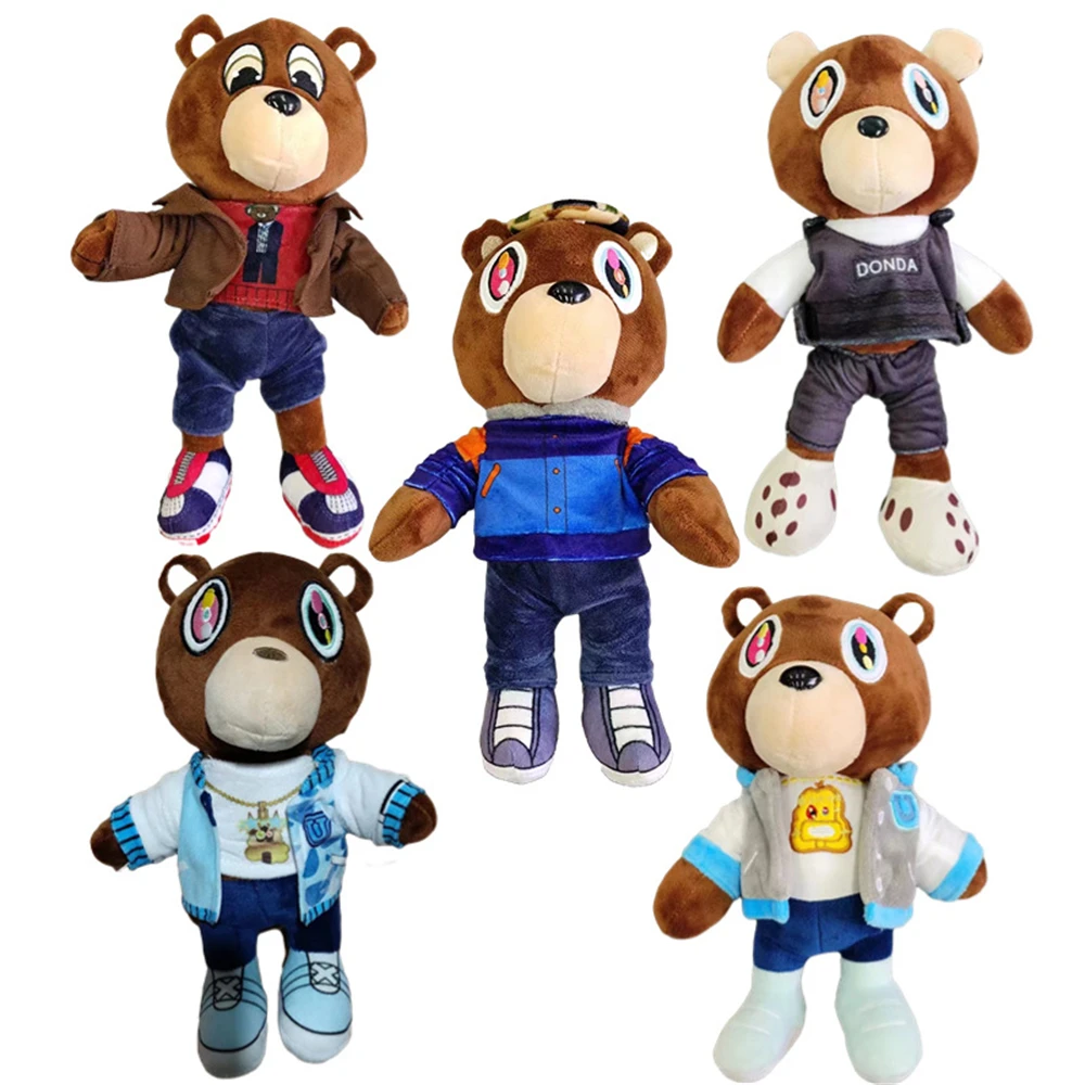 Kanye Teddys Bear Plush Toy The Same Trend Bear With Kanye Cute Teddys Bear Soft Stuffed Doll Cartoon Bear Doll Toys