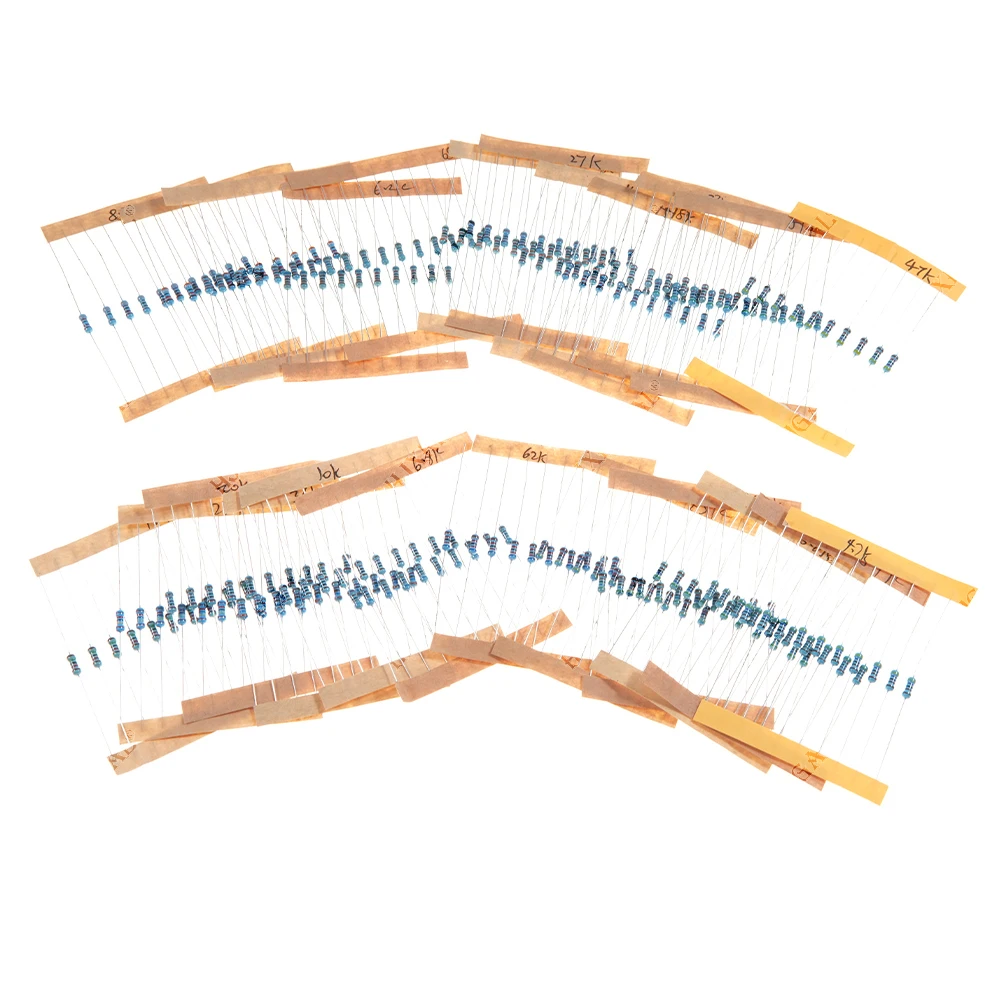 3120pcs 156Values Electric Unit 1/4W Power Metal Film Resistor Kit 1R-10M 1% Tolerance Assortment Set  1ohm-10Mohm samples pack