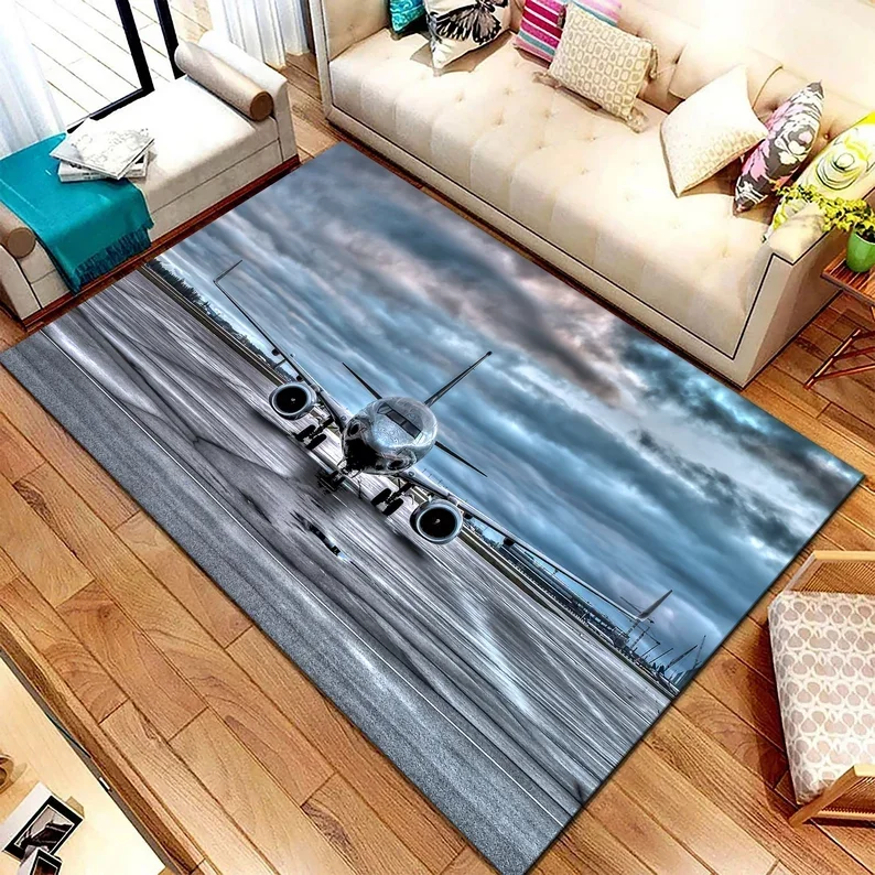 Alfombra con diseño de avión, alfombra con temática de cielo, alfombra con temática de aeropuerto, alfombra con temática de avión a reacción, alfombra con patrón de avión a reacción, alfombra con temática de cielo, alfombra con temática de aeropuerto, alf