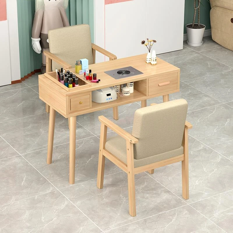 

Commercial Nail Table Exquisite Wooden Manicure Dressing Table Professional Designer Mesa De Barberia Pedicure Furniture CY50NT