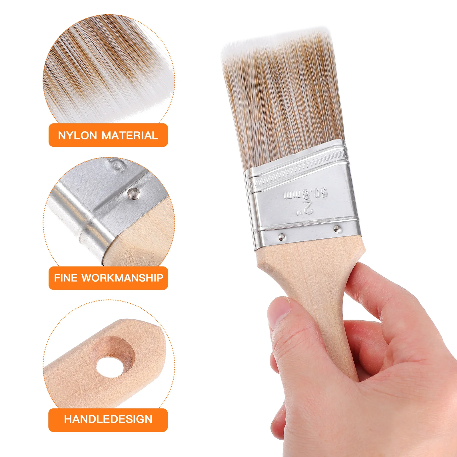 

5pcs Paint Brush Set Oil Painting Kids DIY Art Tool Brushes Angled Wooden Handle Nylon Bristles Watercolor Acrylic Varnish