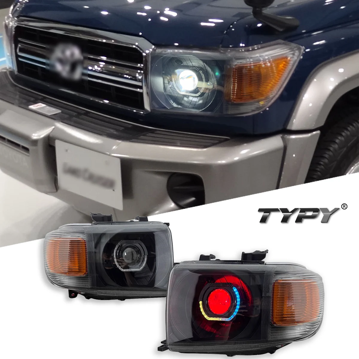 

Car For Toyota Land Cruiser LC71 LC76 Headlight Upgrade Modified New DRL Dynamic Turn Signal LED Headlight Auto Accessories