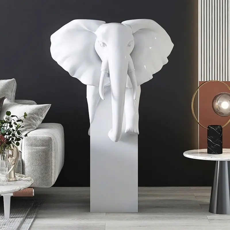 ※h Trendy Versatile Resin Elephant Head Chic Designs for Home Office & Outdoor Scenes