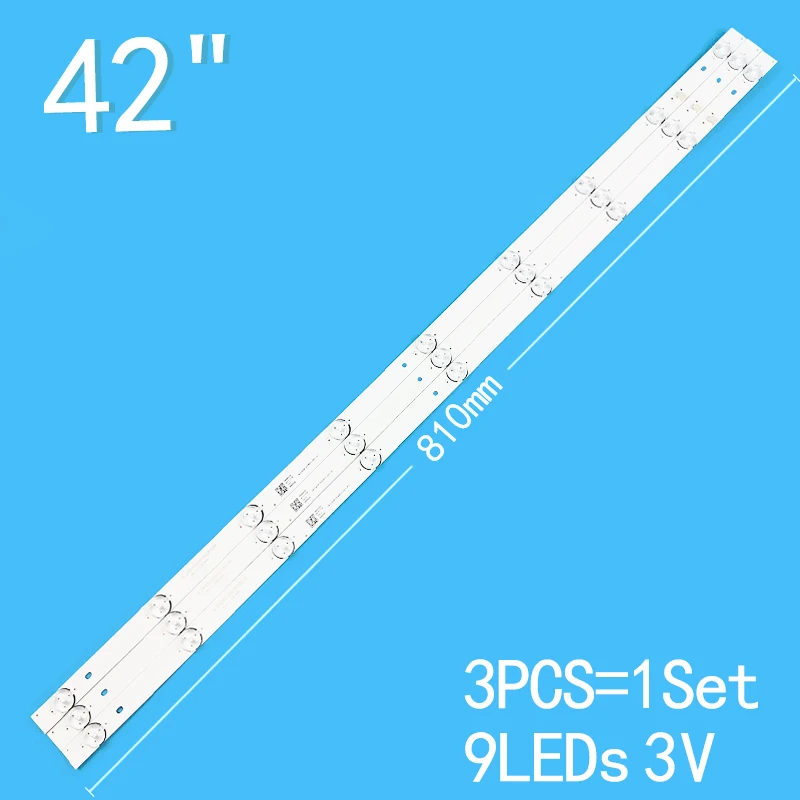 Novo 3 Pçs/lote 810mm 9LEDs 3V Para 42 "TV JL.D42091330-002BS-M Ph42f10dsgwa Ph42f10dsg ph42f10 LB-C420F16-E60-C-G01-JF1 JL.D42091330