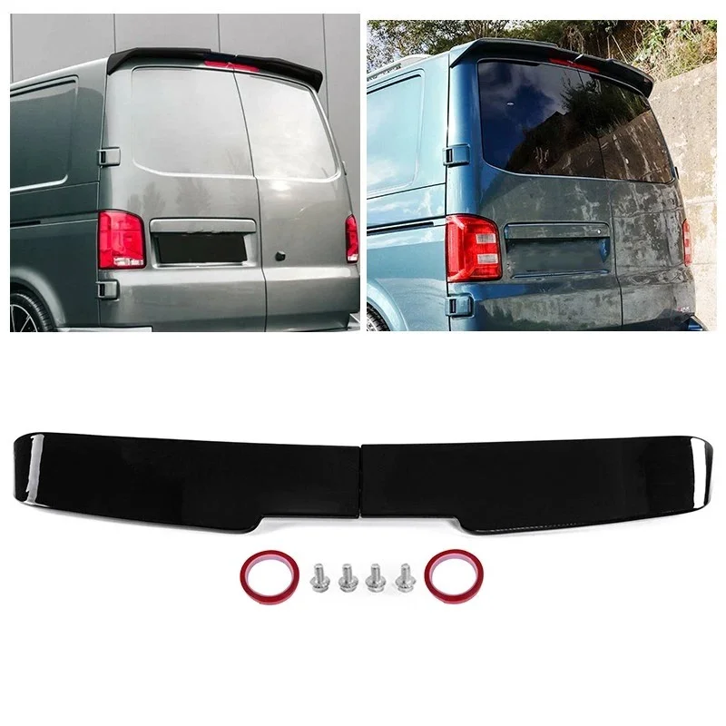 

1pc Car Rear Twin Barn Door Roof Spoiler Gloss Black For Volkswagen Transporter T5 T5.1 T6 T6.1 2003-2021 Car Accessories