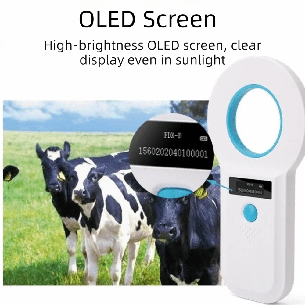 Handheld Pet ID Detection Portable Rechargeable Animal Tag Reader Bluetooth Connectivity Data Storage Animal RFID Reader