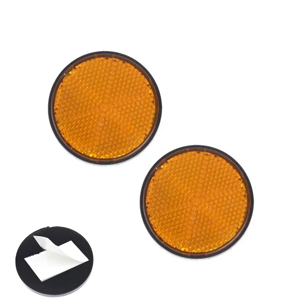 2 قطعة عاكس ذاتي اللصق دائري علامة السلامة المستديرة شريط إشارة عاكس سيارة دراجة نارية الناقلات سياج مقطورة بوابة آخر