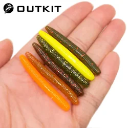 OUTKIT 20pcs Fishing Soft Lures 5cm 1.36g Artificial Worm Baits Silicone Fishing Lures Crankbait Fishing Bass Tackle