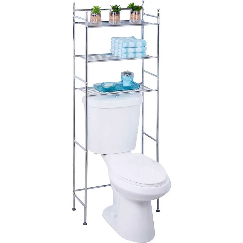 Honey-Can-Do 3-Tier Over-The-WC Space Saver, Black Shelving Unit, BTH-09022