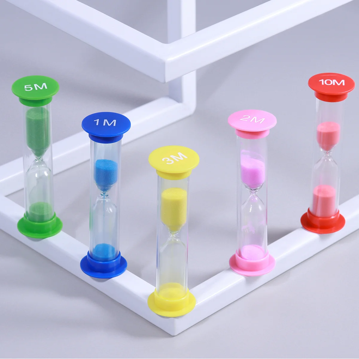 

6Pcs Hourglass Timer Set Colorful Sandglass Sand Clock Perfect for Cooking Exercising Games Classroom Timing 1Min 2Min
