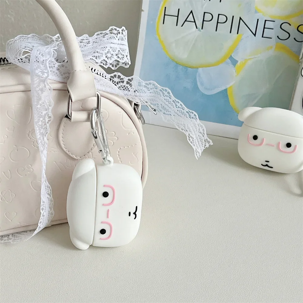 Kawaii 3D Big Head Dog Silikon-Kopfhörerhülle Stoßfest für Apple Airpods 3 4 Cover Airpods Pro2 4 Pro3 Kopfhörer-Schutzhülle – Detail 9