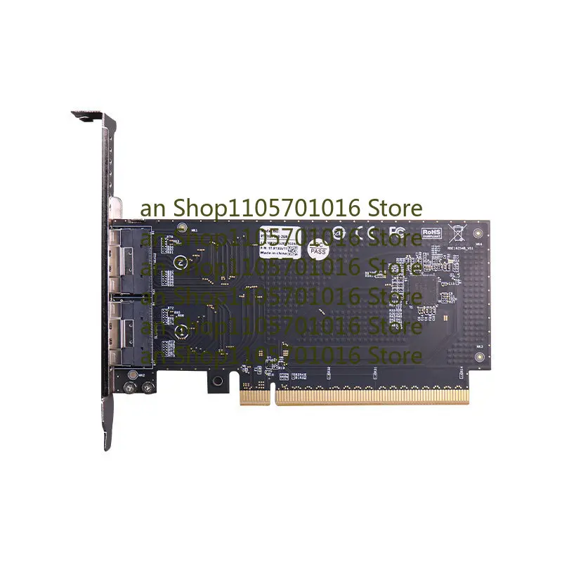 B=For PCIe Gen4 x16 to 2 Port SFF-8654 SlimSAS Riser Card External GPU Extension Adapter  Gaming Graphics Card