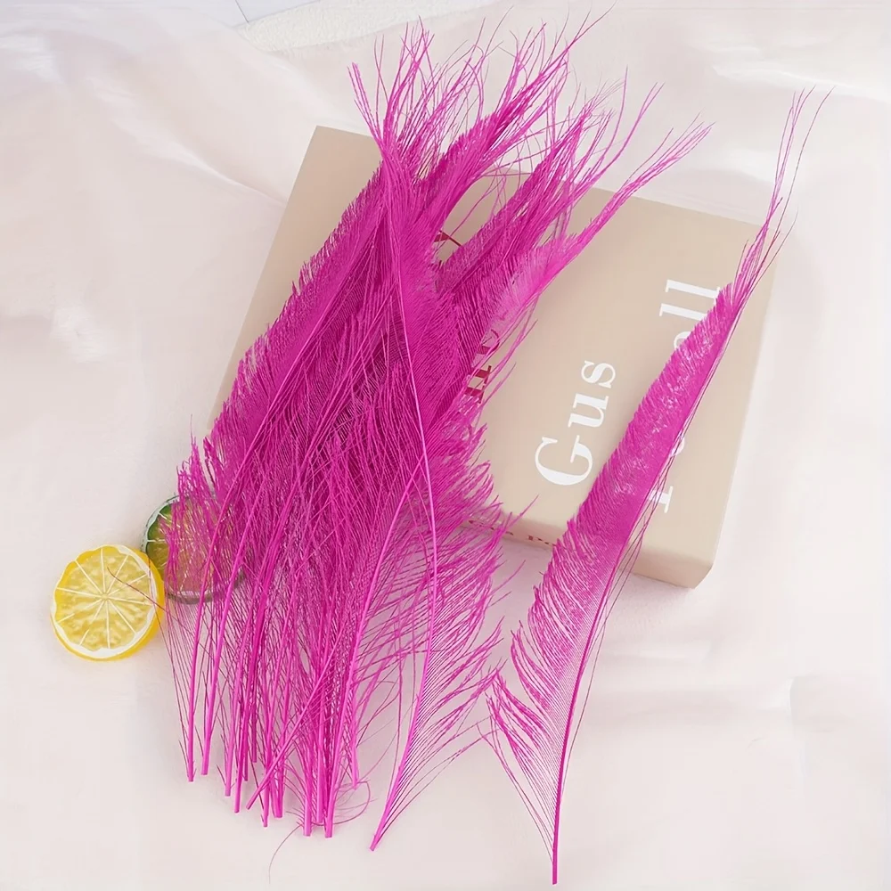 Wholesale 25-35cm Peacock Feather Sword Dyed Feathers for DIY Decoration Peacock Edge Wing Floral Insert Cat Toy Craft Supplies view 6