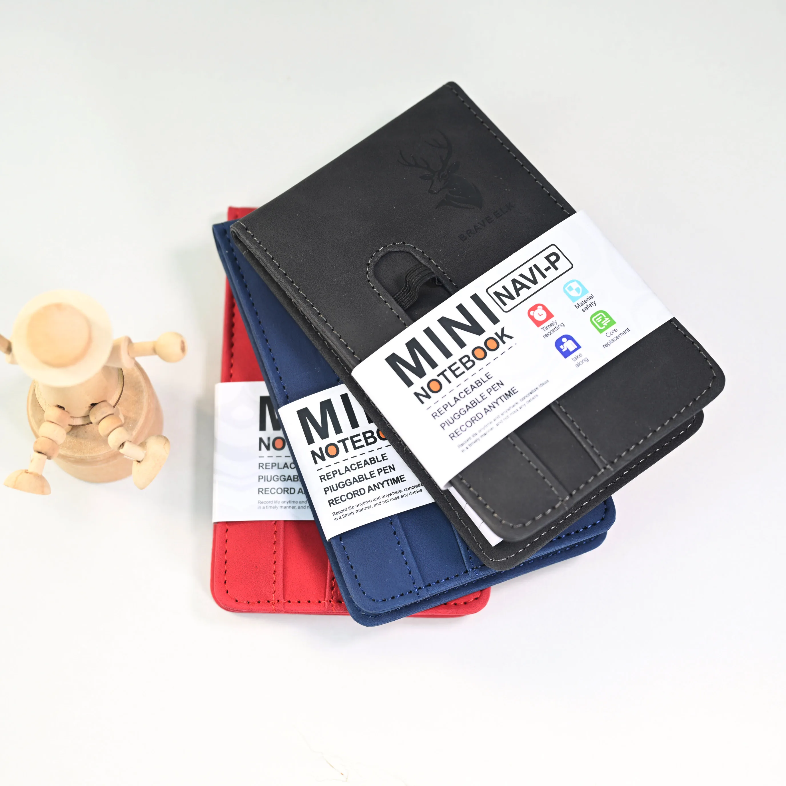 Mini Notebook PU Leather Journal Notebook Journal Memo Pad Daily Planner Note Books Stationery Office School Sheets Bookmark Set