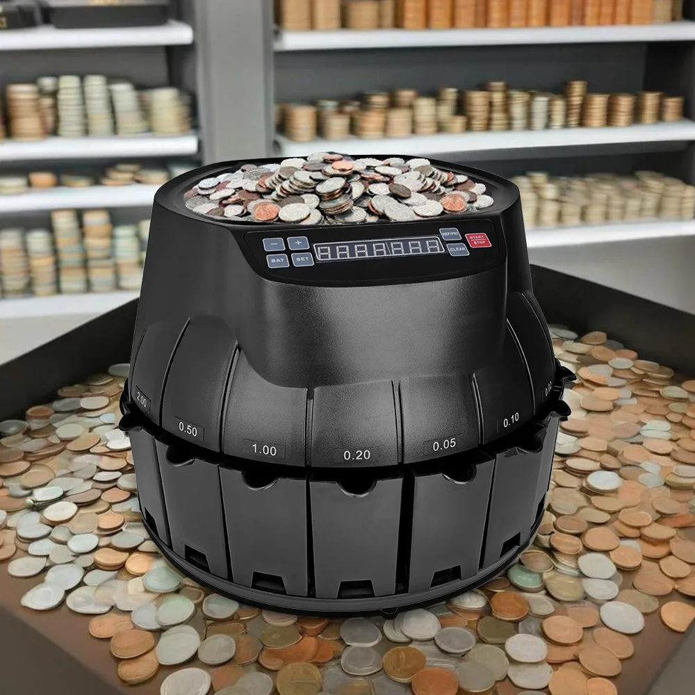 آلة عد العملات المعدنية متعددة البلاد آلة عد فارز العملات المعدات الإجمالية