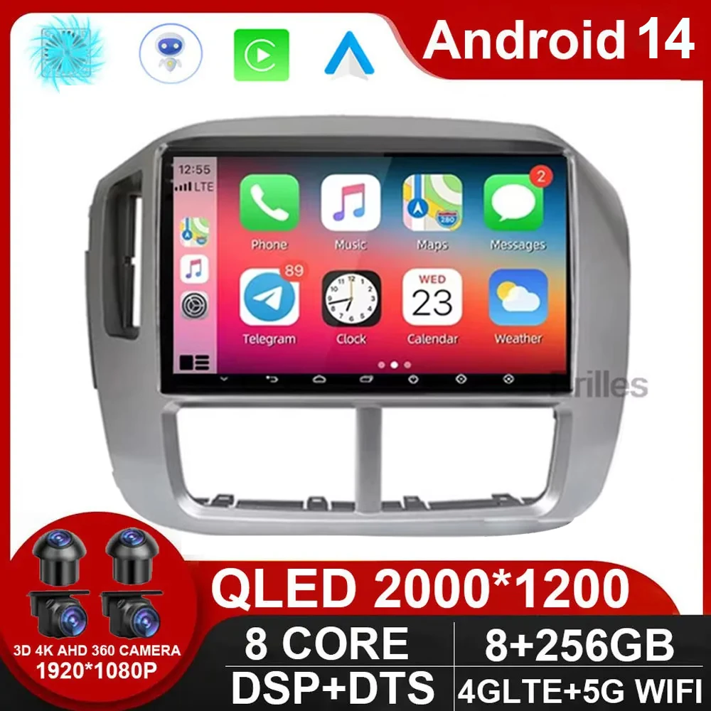 

For Honda Pilot 2006 - 2008 9inch Carplay Android Auto Radio Capacitive DSP Touch Screen GPS Navigation Bluetooth Stereo NO DVD