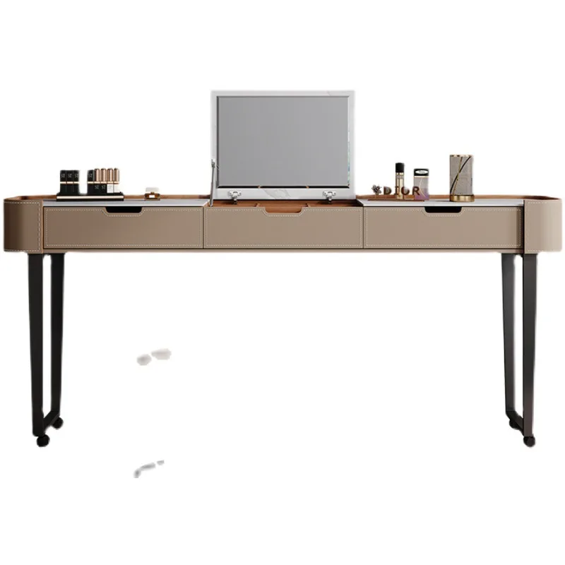 

Cross Bed Table Saddle Leather Mobile Desk Lazy Design Home Multifunctional Bedroom Simple Dresser Computer