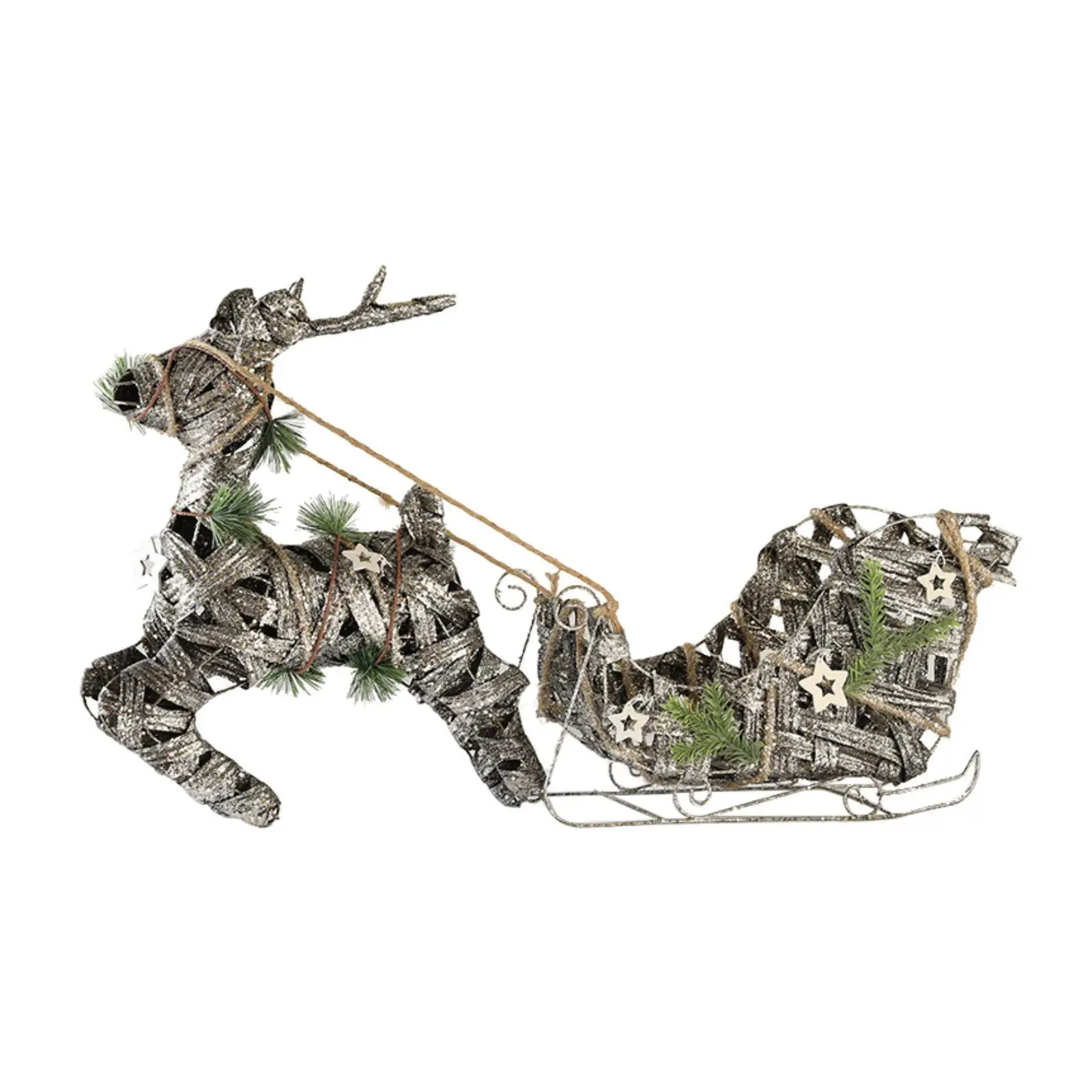 Christmas Elk Figurine Deer Pulling A Cart Favor Animal Christmas Deer Statue for Window Decorating Indoor Bookshelf Desktop