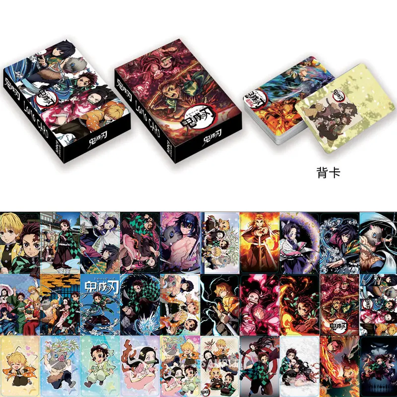 Demon Slayer Limited Collectible Lomo Cards 30Pcs Double Sided Boxed High Definition Small Cards Tanjiro Nezuko Anime Merch