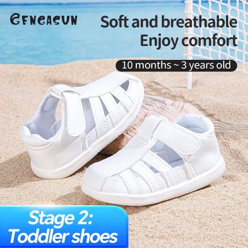 

1Pcs Little Kids Baby Girls/Boys Soild PU Breathable Casual Sandals for Summer