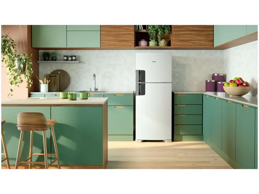 مبرد ثلاجة دوبلكس أبيض خالٍ من الصقيع ، 410L CRM50LB ، 47 V