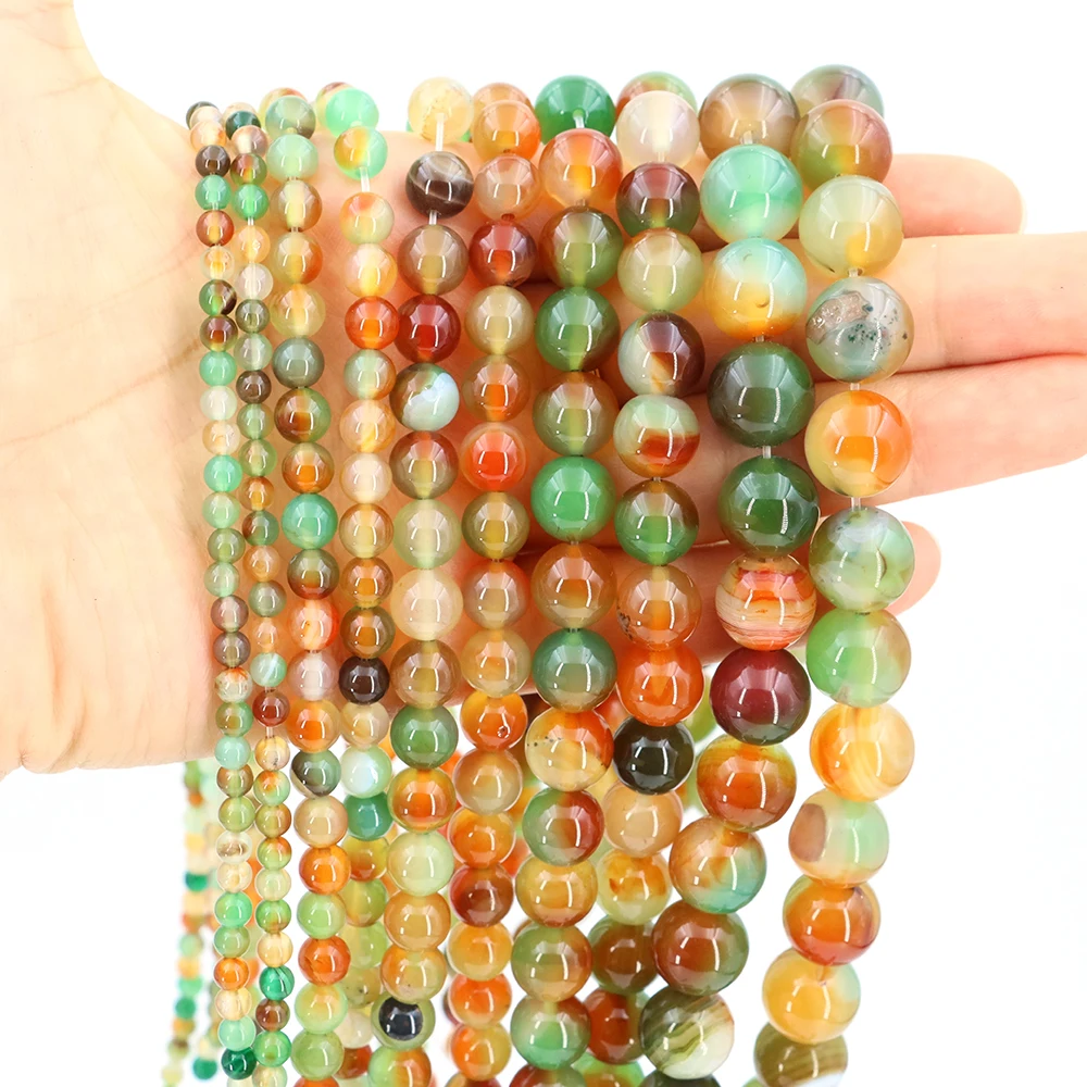 Natural Color Peacock Agates Round Loose Spacer Beads for Jewelry Making DIY Bracelet Necklace Crafts Accessories 4 6 8 10MM - view 6
