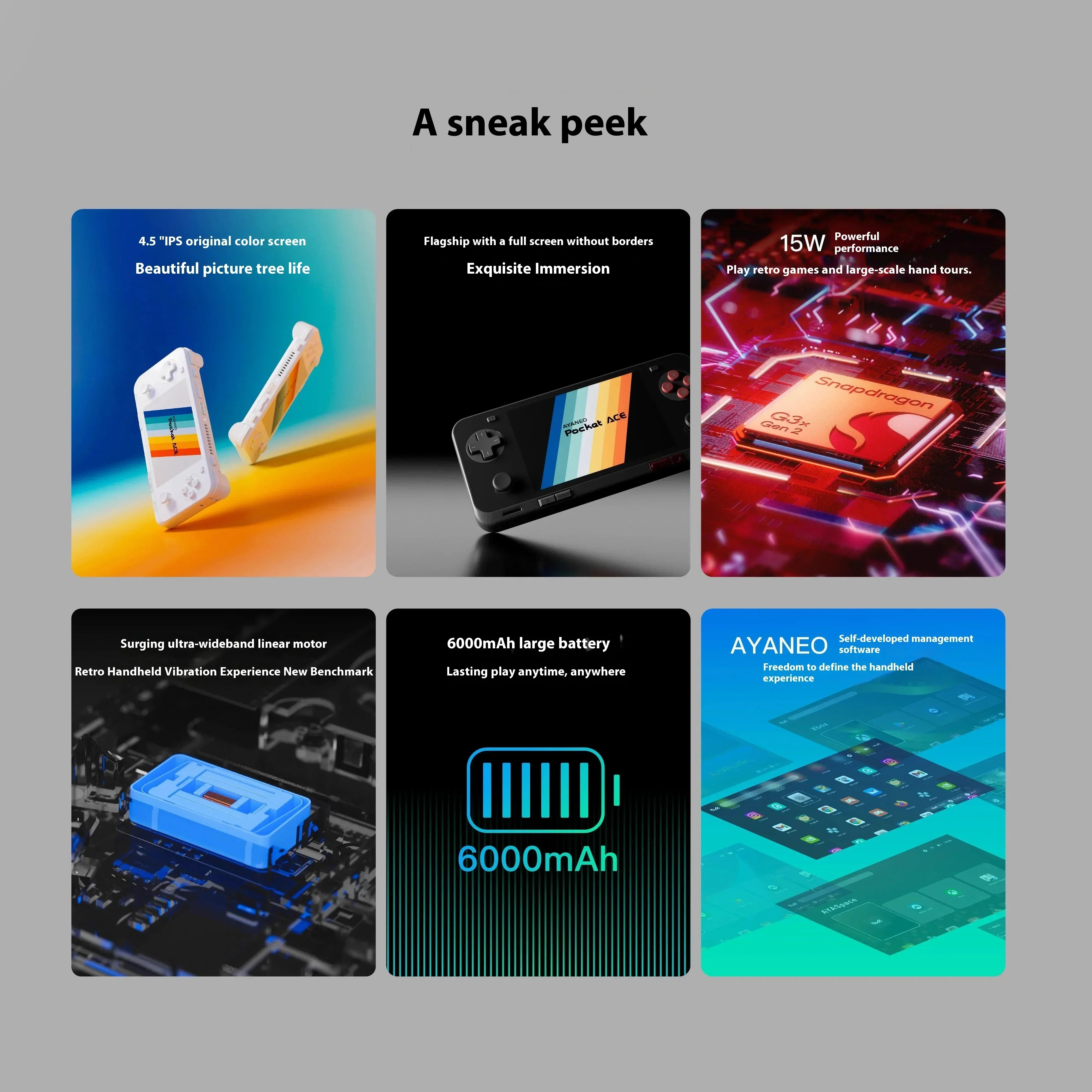 AYANEO Pocket ACE Game Console G3X Gen2 عمر بطارية طويل 4.5 بوصة HD شاشة LCD أندرويد ملحقات ألعاب محمولة هدايا