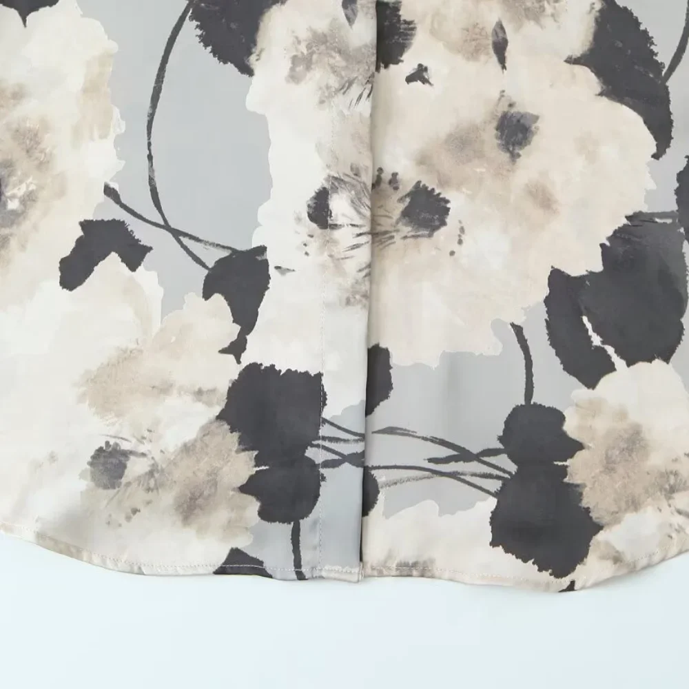 2025 nouveau haut ample pour femmes avec col manches longues bouton imprimé printemps et été nouvelle chemise de mode