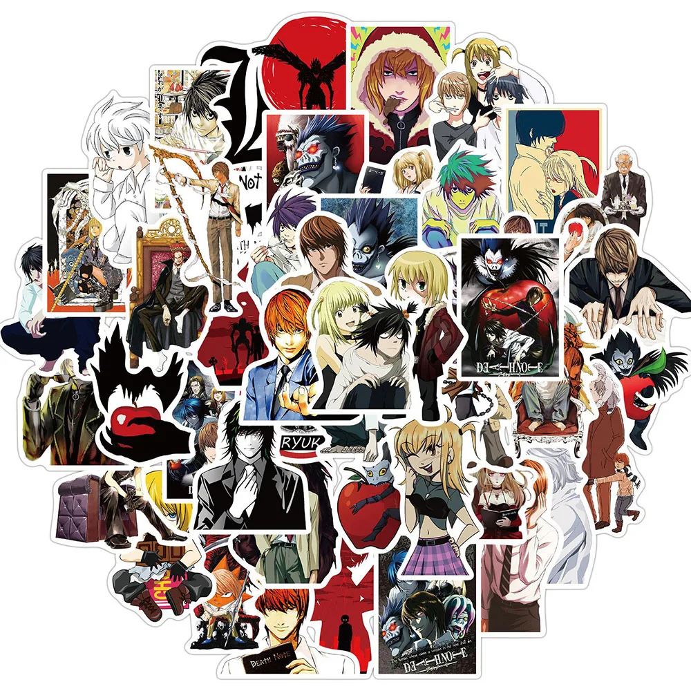 10/30/50 Stück Anime Death Note Cartoon-Aufkleber für Gepäck, Helm, Schreibwaren, Skateboard, wasserfest, coole Graffiti-Aufkleber, klassisches Spielzeug
