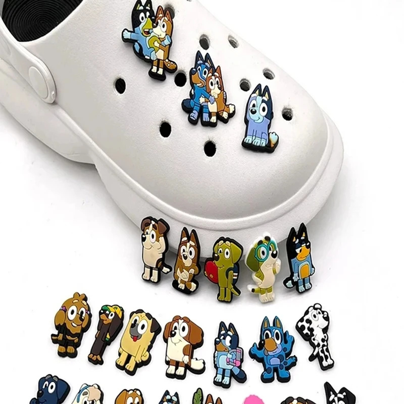 Bluey Cartoon Hole Shoes Ornaments Set 30 pcs DIY Personalized Soft Glue Crocs  Cute and Interesting Accessories for Children