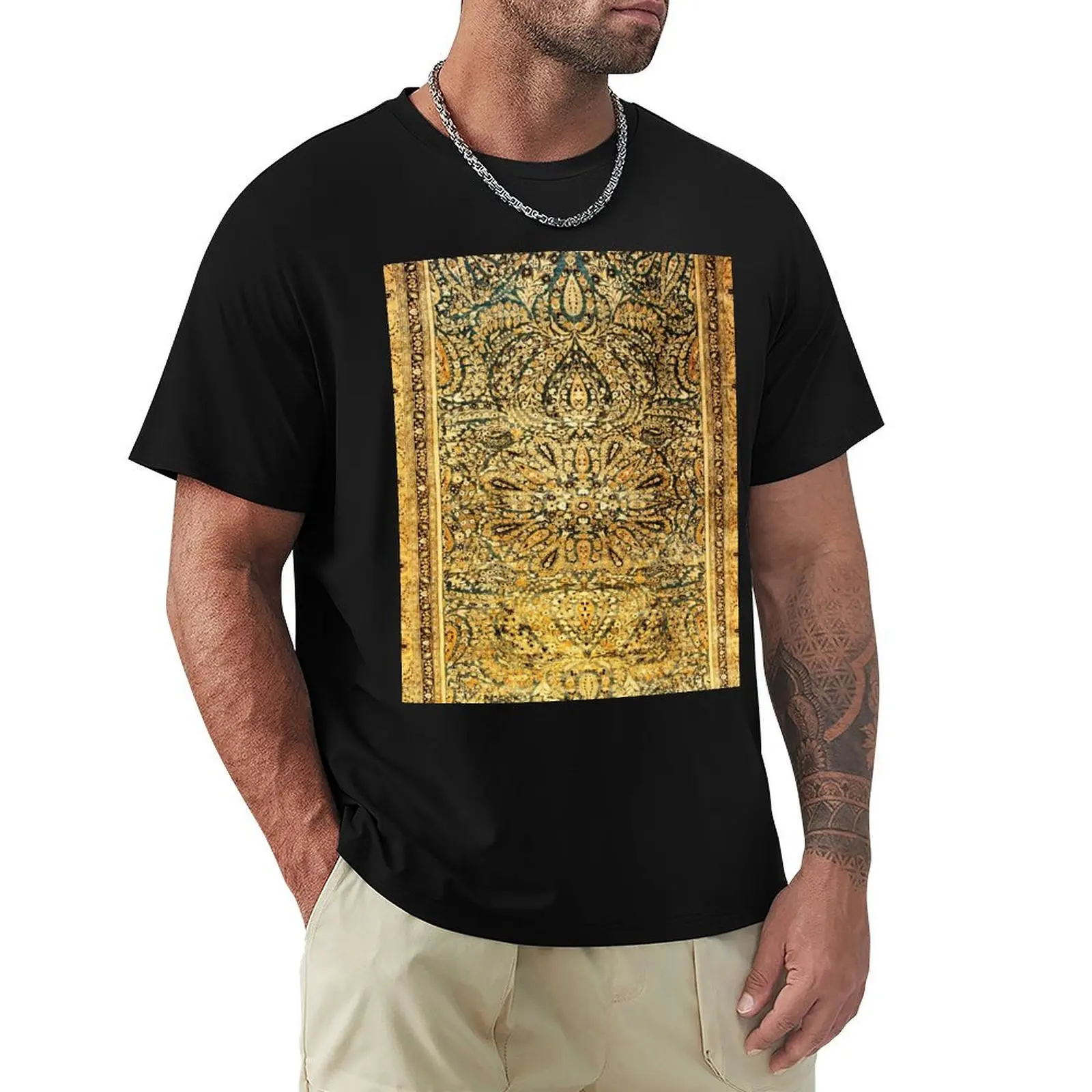 

Antique Persian Khorassan Rug Print T-Shirt plus sizes graphic tee shirt cotton graphic tees luxury designer shirts men