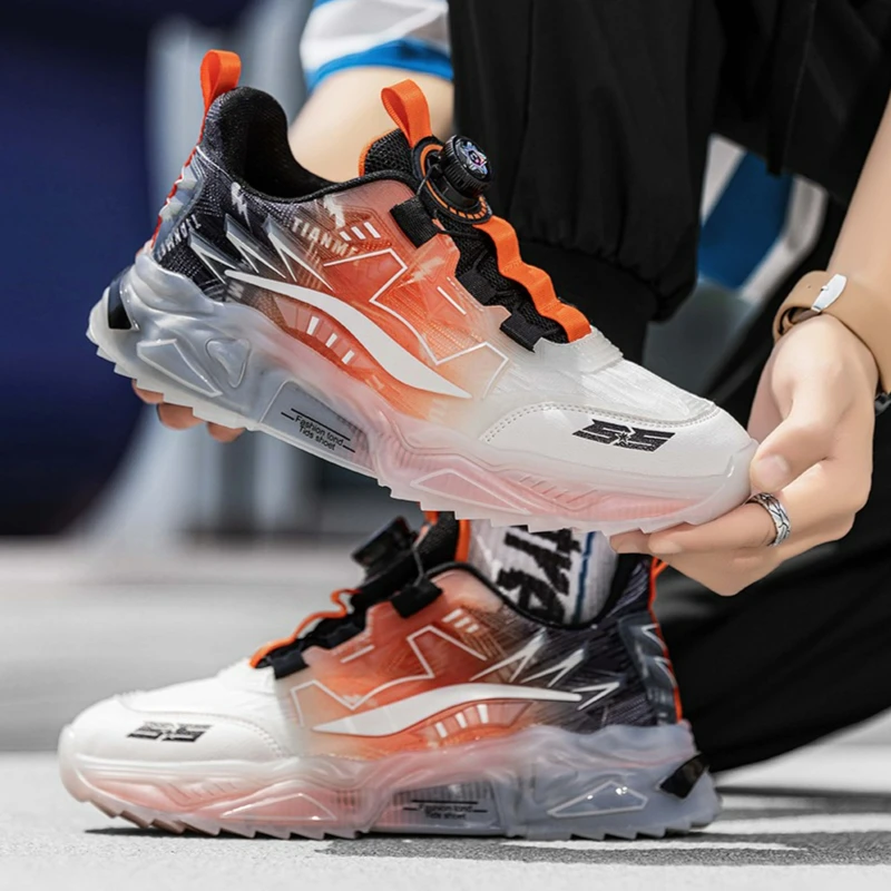 

Летние новые мужские дышащие кроссовки с поворотной застежкой, спортивные повседневные туфли для пар, молодежные и для пожилых мужчин, на толстой подошве