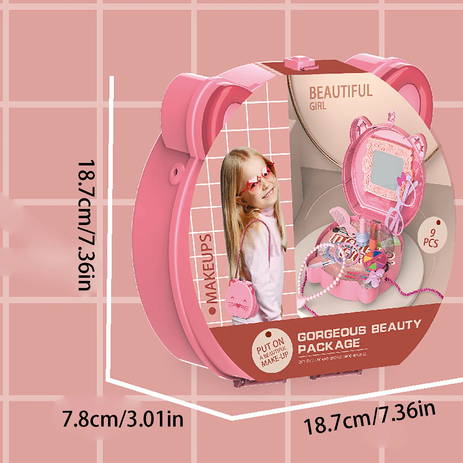 Children's simulation DIY shoulder bag for girls to play house, makeup and dress up, puzzle toy set