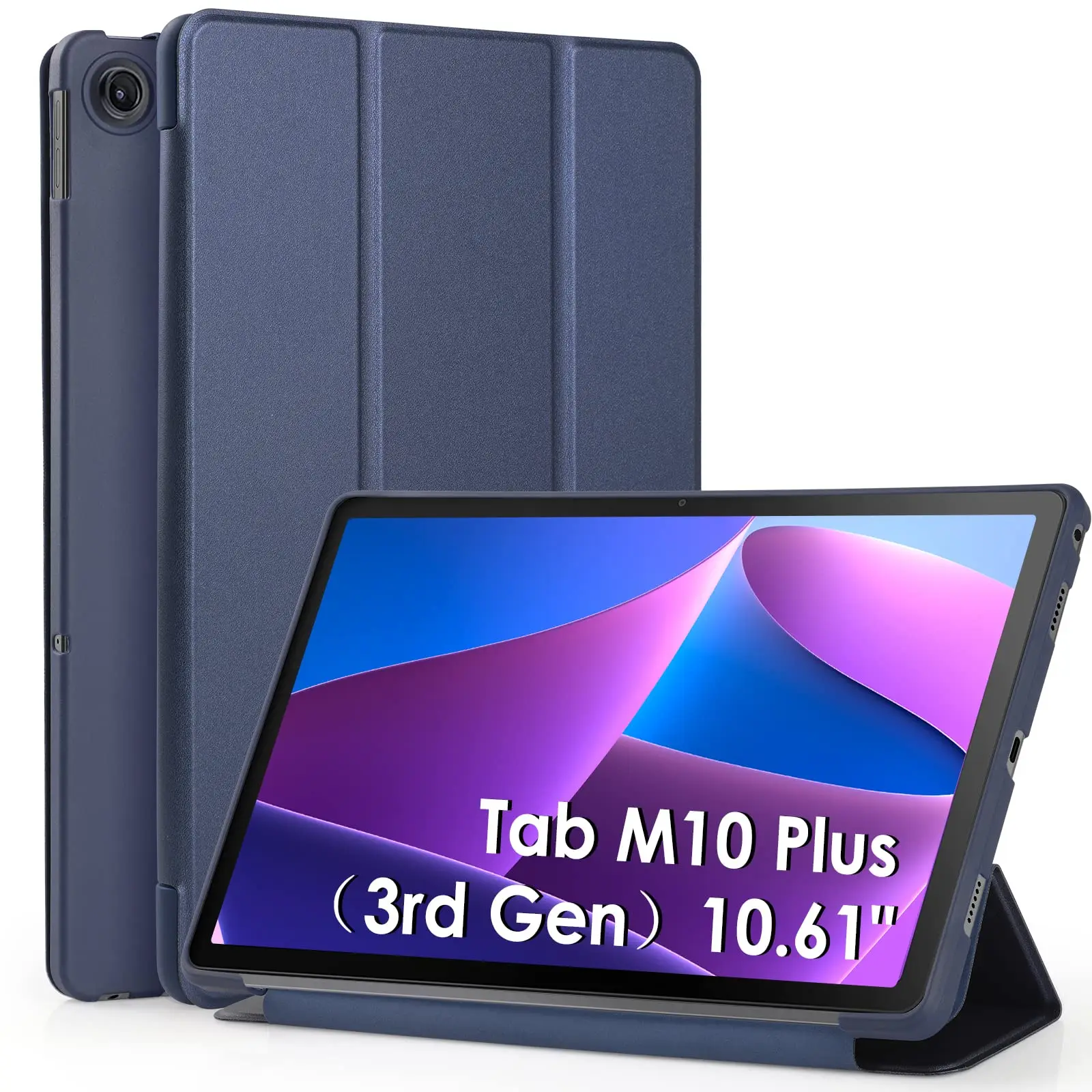 

Case for Lenovo Tab M10 Plus (3rd Gen) 10.6" TB128FU TB125FU Tablet 2022 TPU with Auto Wake/Sleep Flip Stand Closure Smart Cover