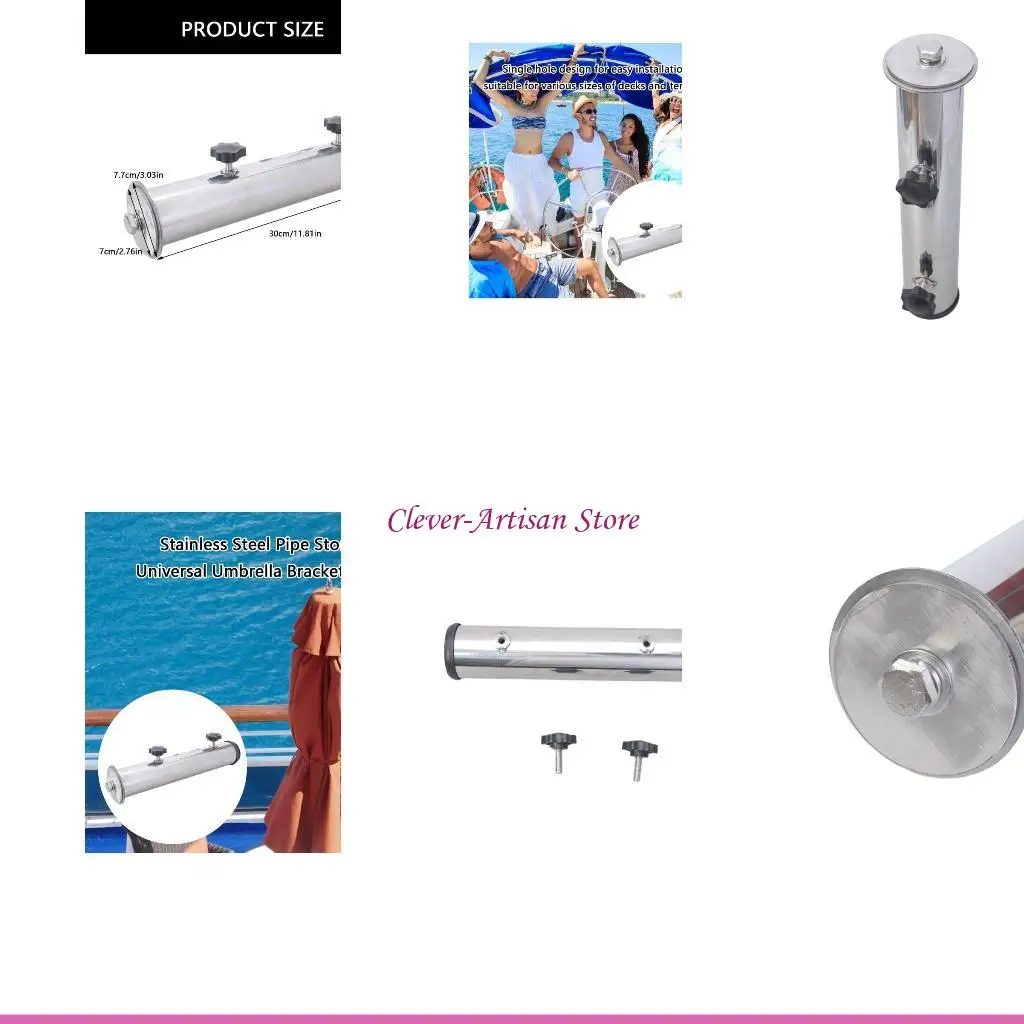 

E06B Держатель для зонтов в патио, трубка для крепления на перила, наружная подставка для зонтика, трубка с винтами, простая