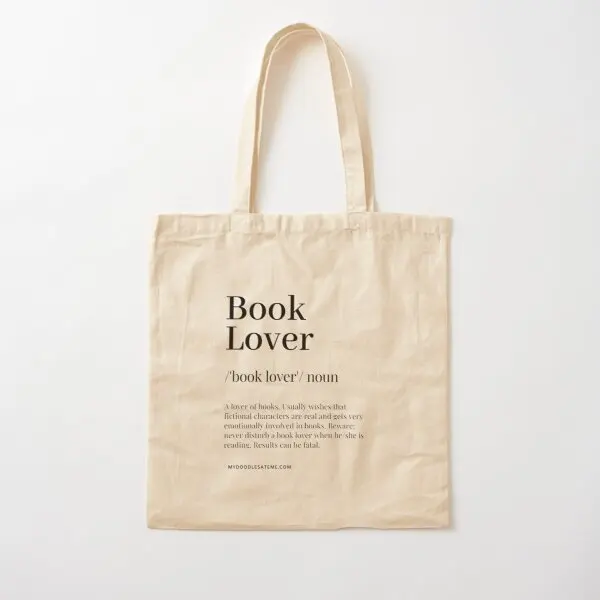 Book Lover Definition Noun Readers D Canvas Bag Shopper Casual Printed Women Grocery Reusable Designer Handbag Ladies Fabric