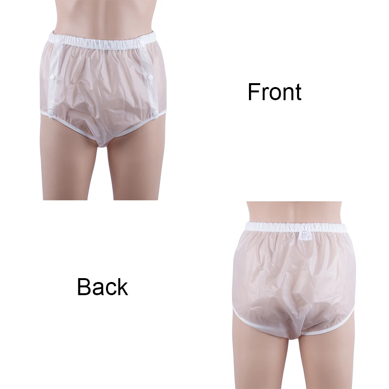 Biodegradable Reusable Adult Diaper Pant - Frosted Waterproof Buttons | Single Layer, Two Side Snap on TPU Fabric Adult Diapers