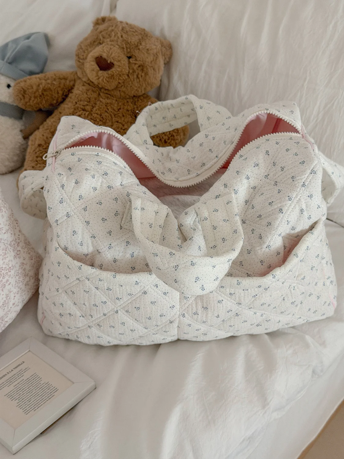 YT-Style frische und süße Blumen-Reisetasche, neue Handtasche mit großem Fassungsvermögen, Studenten-Pendlertasche – Detail 8