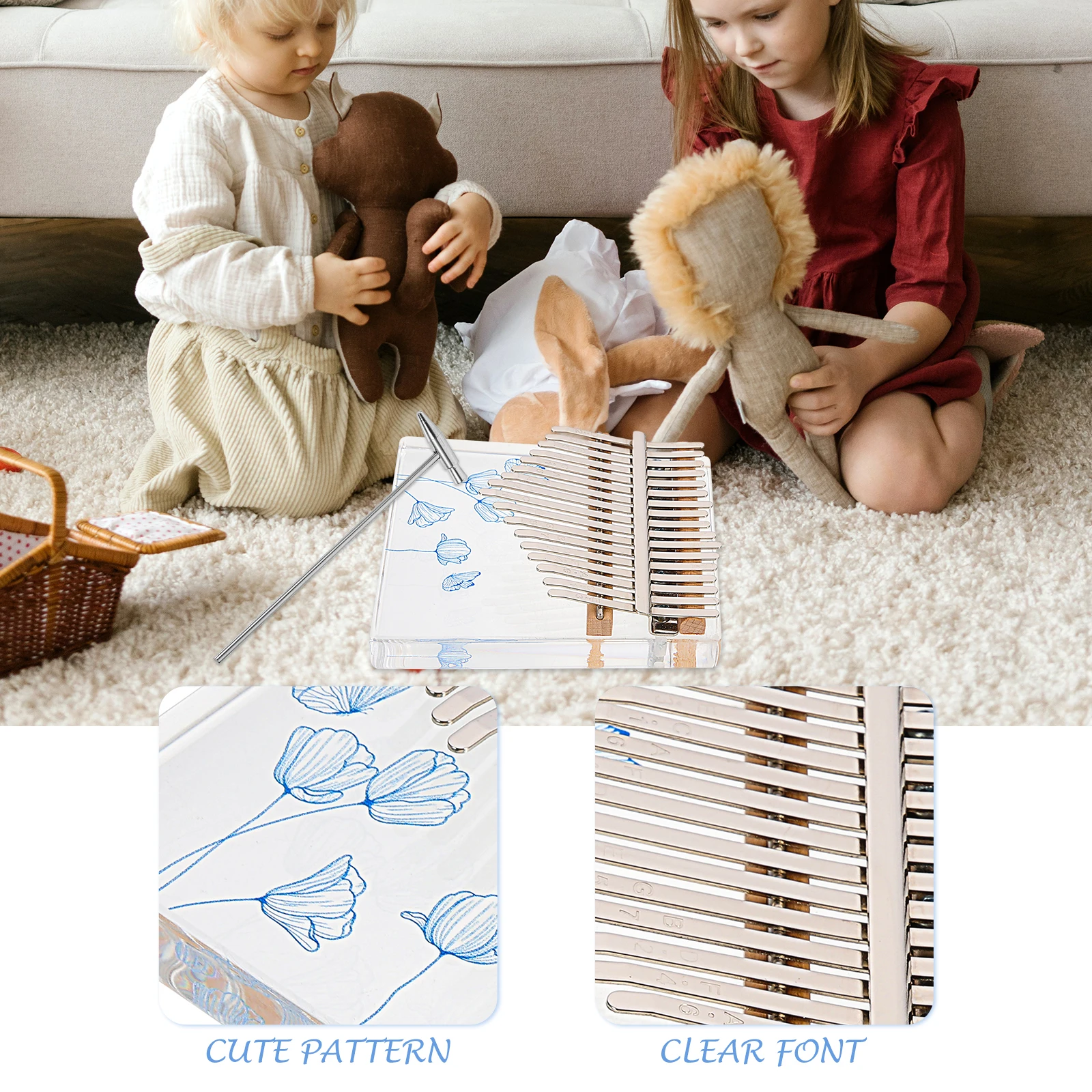 

Finger Musical Instrument Kalynba Piano Kids Mini Kalimba Thumb Instruments Metal Child
