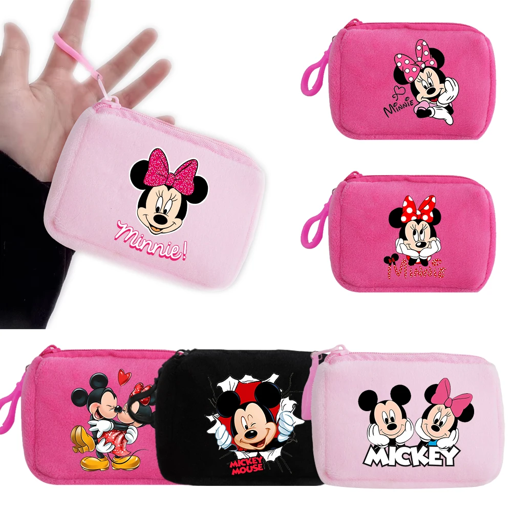 Mickey Minnie Mouse DIY Coin Purse Zipper Mini Coin Key Bag Money Pocket Women Men Simple Coin Purse Small Wallet Kid Gift Pouch