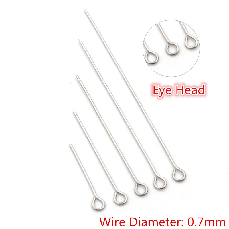 100 Stück 20-70mm kein verblassen Edelstahl Schmuck Herstellung Pins Kugelkopf Augen kopf/Flach kopf Pins DIY Schmuck Herstellung Zubehör