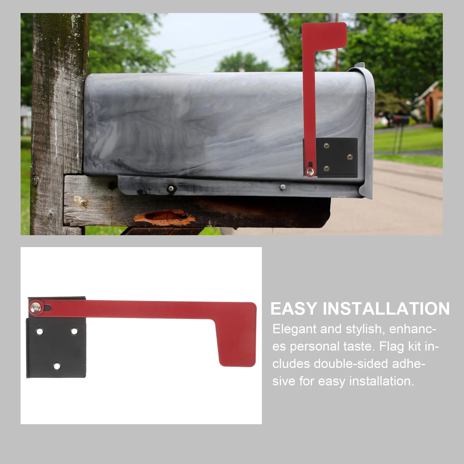 

Adhesive Mailbox Flag Kit 190mm Red Replacement for Decorative Outdoor Mailboxes Free Durable Fits Various Designs
