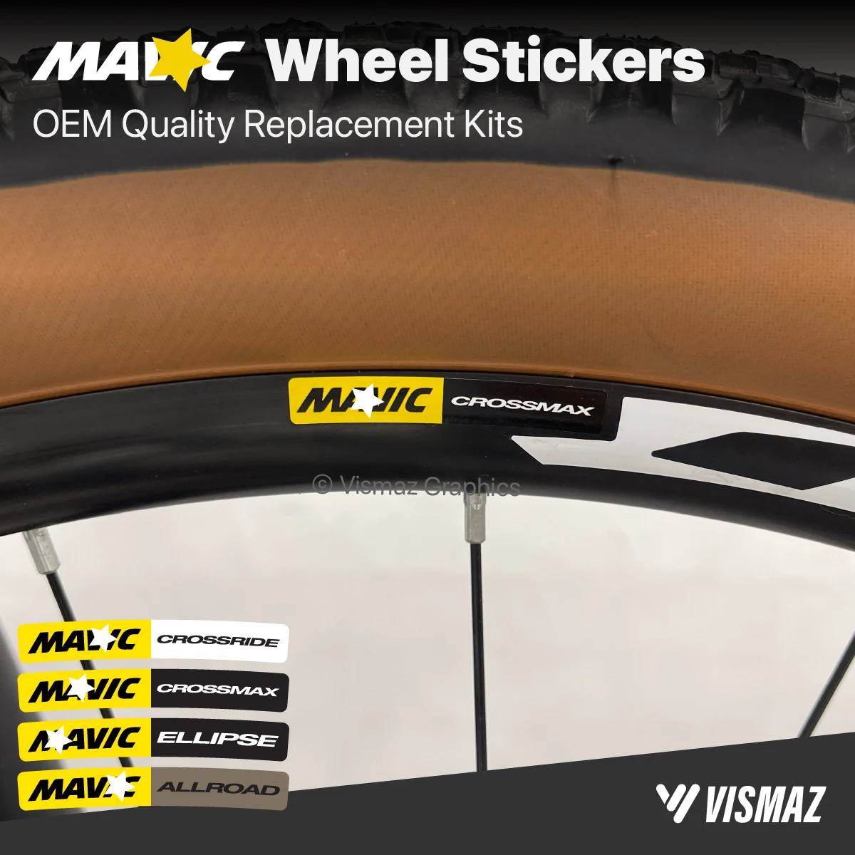 

Vismaz Road Bike Wheel Stickers OEM Replacement Kits for MTB Wheel Hubs Decals