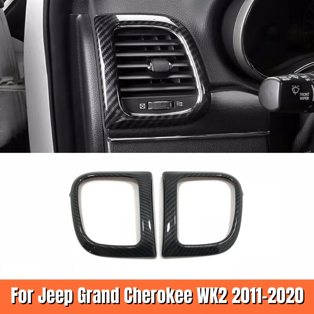 

ABS Carbon fiber Car Air Condition Vent Cover Trim Outlet Frame Sticker For Jeep Grand Cherokee WK2 2011-2019 2020 Accessories