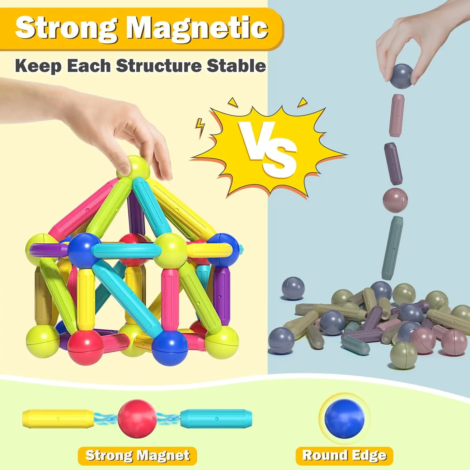 Magnetic Construction Set Toys Magnet Sticks Building Blocks For Kids  Educational Learning Toys Gift For Birthday