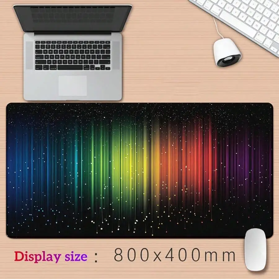 

Large Vibrant Rainbow Spectrum Gaming Mouse Pad 800x400mm Waterproof Rubber Desk Mat With Anti-Slip Base